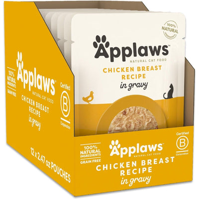 Alimento Húmedo, Hojuelas de Pollo en Gravy. 70 g, caja de 12. - Applaws