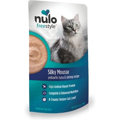 Nulo, FreeStyle Silky Mousse Chicken & Duck, mousse húmedo sin granos para gatos, Pollo + Pato, 79 g × 24 bolsas