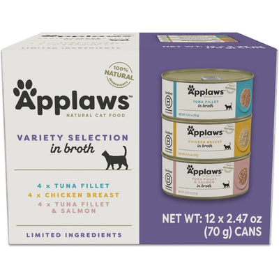 Alimento Húmedo, Variety of sabores en Broth. 70 g, caja de 12. - Applaws