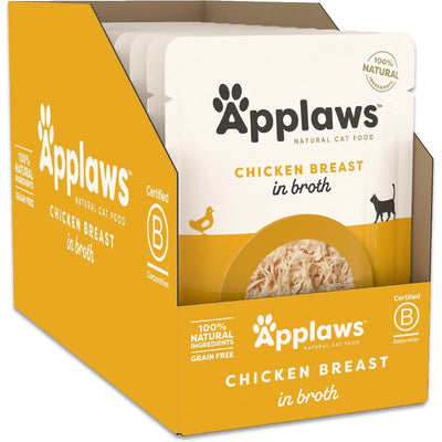 Alimento Húmedo, Pollo Bits en Broth. 70 g, caja de 12. - Applaws