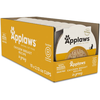 Alimento Húmedo Cups, Pechuga de Pollo Recipe en Gravy. 60 g, caja de 10. - Applaws