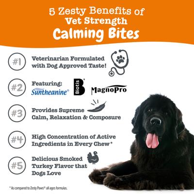 Vet Strength Behavior Bites Calmante para Perros sabor Pavo 90 chews