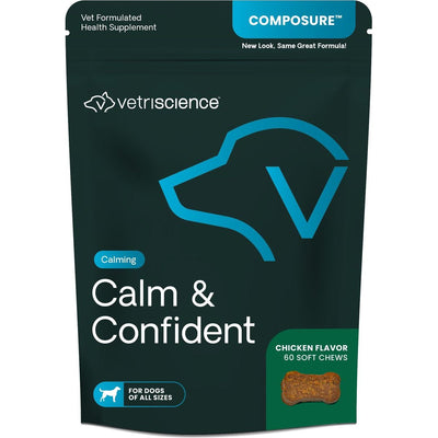Composure Calm & Confident Thunderstorms Support Clinically Tested ‑Flavore, sabor Pollo. 60 unidades.