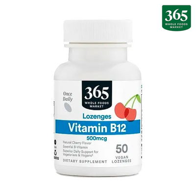 365 Whole Foods, Vitamina B12, sabor Cereza, 500 mcg. 50 lozenges.