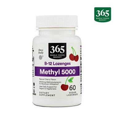 365 Whole Foods, Vitamina B12, sabor Cereza. 60 lozenges.