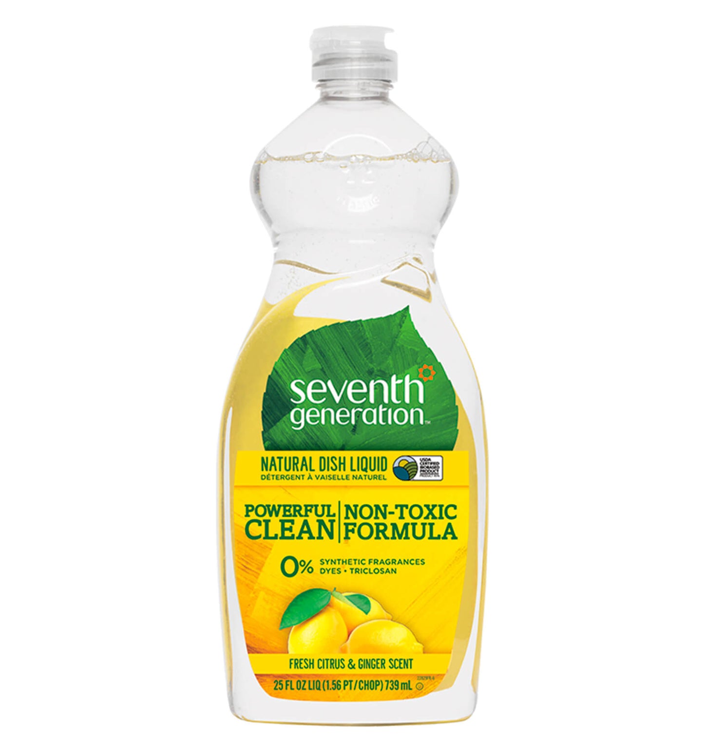 Detergente Natural para Platos, Cítricos y Jengibre, 739 ml.