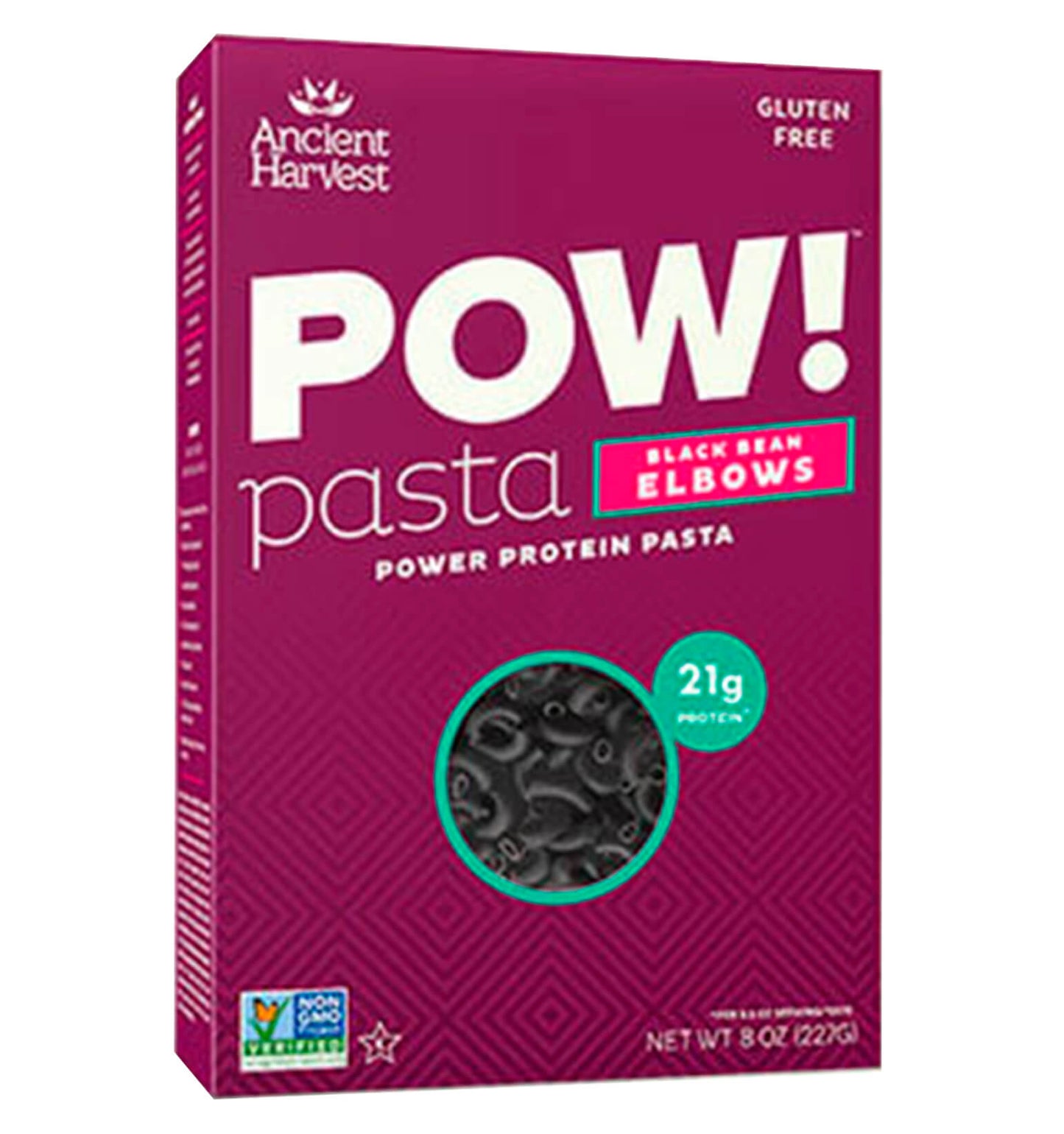 POW Pasta Codos con Proteína de Frijol Negros, 227 gr.