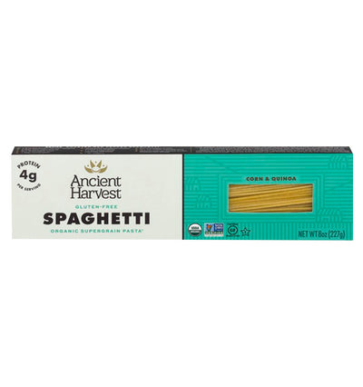 Super Granos, Pasta de Maíz y Mezcla de Quina, Spaghetti, 227 gr.