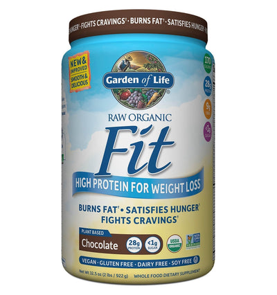 Proteína Raw Fit 28 gr. Acelera Metabolismo, Sacia Hambre, sabor Chocolate. 910 gr.