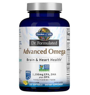 Garden of Life Dr. Formulated, Omega 3 Avanzado 1290 mg. 180 cáps suaves