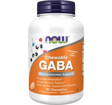 Gaba y Vitamina B6, Apoyo Sistema Nervioso. 90 tabs masticables sabor Naranja