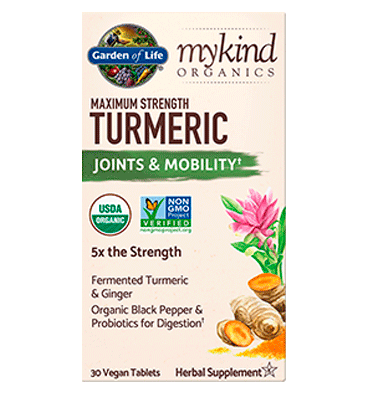 Garden of Life Organics, Cúrcuma Extra Fuerte 5X, Soporte para sistema Oseo. 30 Vtabs