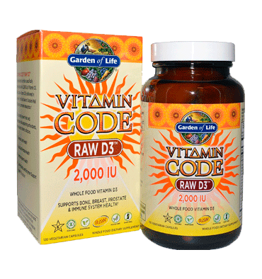 Garden of Life Vitamin Code, Vitamina D3. 120 Vcaps.