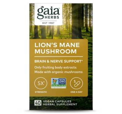 Gaia Herbs, Hongo Melena de León (Lions Mane). 40 Vcaps.