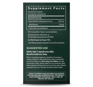 Hongo Reishi, 40 Vegan Capsules