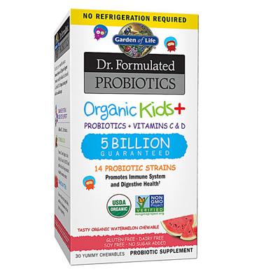 Garden of Life Dr. Formulated, Probióticos Orgánicos para Niños sabor Sandía. 30 tabs