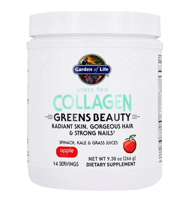 Garden of Life Apoyo nutricional para fortalecer el cabello, la piel y las uñas sabor Manzana. 266 gr