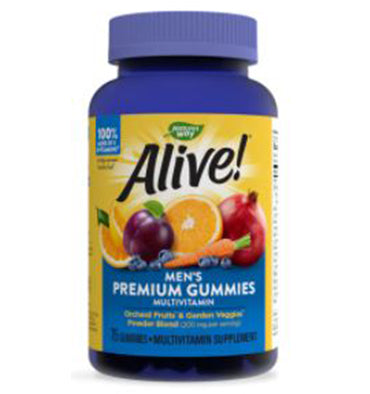 Alive, Men's Gummy Multi-Vitamin Fruit, 75 Gummies
