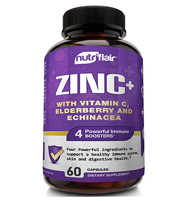 NUTRIFLAIR, Vitamina C + Zinc + Elderberry + Echinacea, 60 tabs