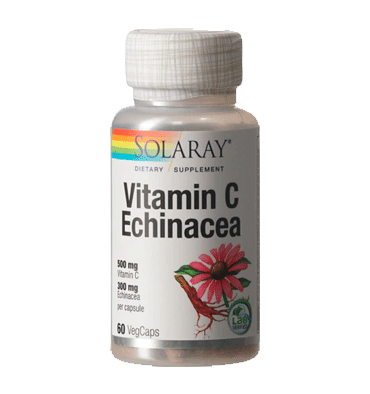 SOLARAY, Vitamina C con Echinacea, 60 vcaps