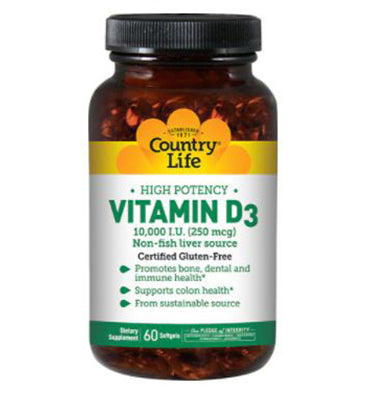 Vitamina D3 10,000 IU. 60 y 200 Softgel