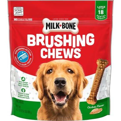 Masticables para cepillar el aliento fresco, sabor menta, golosinas dentales diarias para perros grandes, 18 unidades