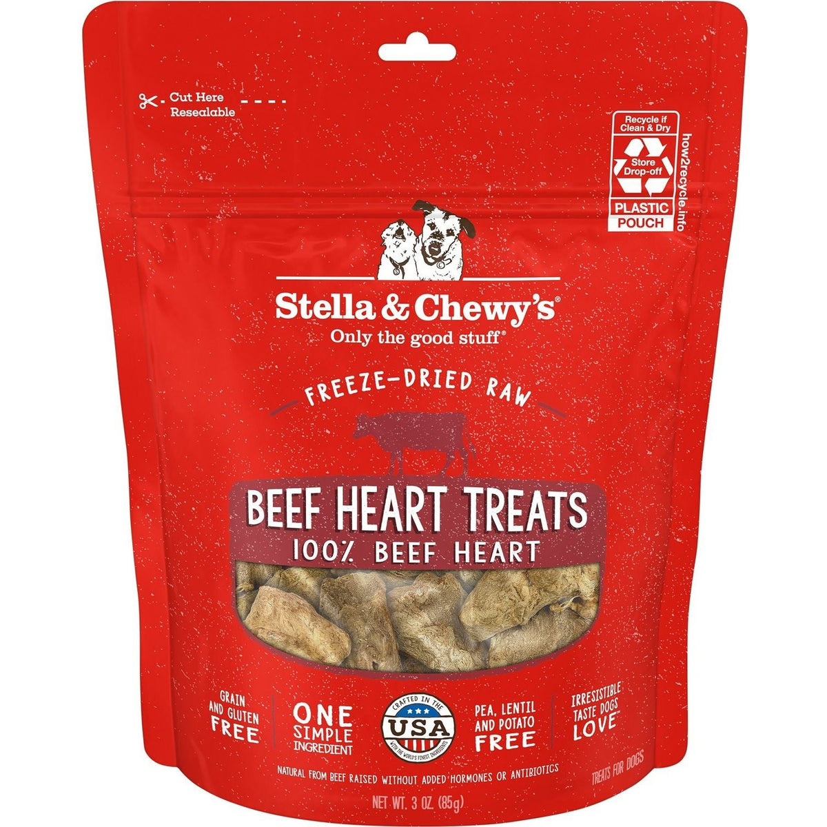 Beef Heart Freeze-Dried Raw Dog Treats. 80 g.