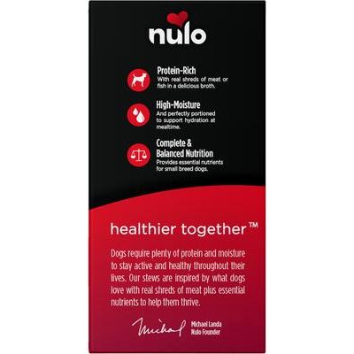 Nulo, Signature Stews Small Breed, alimento húmedo sin granos para perros de raza pequeña, varios sabores, 79 g × 24 tazas