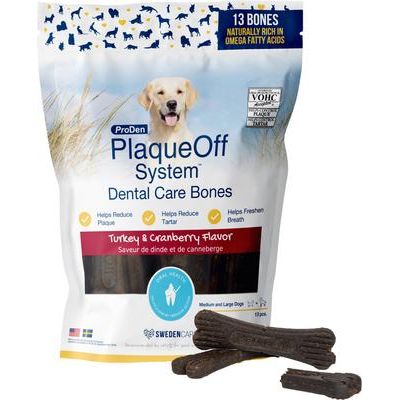 ProDen, PlaqueOff Dental Care Bones, A.N ProDen + Omega-3 + Omega-6, varios sabores, 13 unidades.