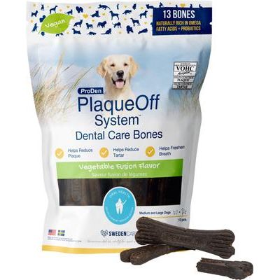 ProDen, PlaqueOff Dental Care Bones, A.N ProDen + Omega-3 + Omega-6, varios sabores, 13 unidades.
