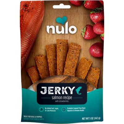 Nulo, Premium Jerky Strips, premios sin granos con probiótico BC30 para perros, varios sabores, 142 g