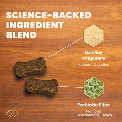 Probiótico para perros: masticables con sabor a pato para la salud intestinal diaria (120 unidades)