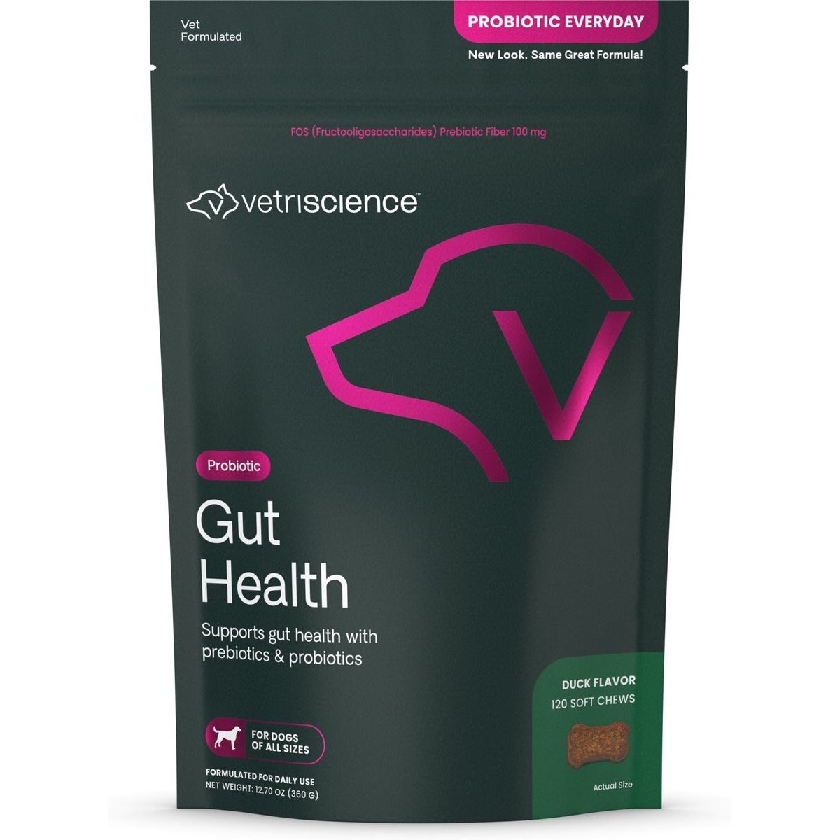 Probiotic Everyday Gut Health Chews Probiotic Supplement, sabor Pato. 120 chews.