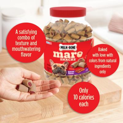 Premios para perros MaroSnacks con sabor a tocino, envase de 40 oz