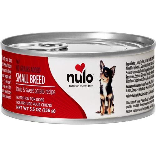 Nulo, Paté Small Breed, alimento húmedo sin granos para perros de raza pequeña, varios sabores, 156 g × 24 latas