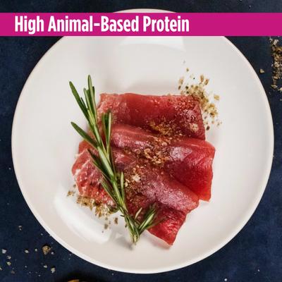 Nulo, FreeStyle Shredded Beef & Rainbow Trout, Res + Trucha Arcoíris Desmenuzadas en Salsa, Sin Granos, Gatos y Gatitos, 85 g × 24 latas