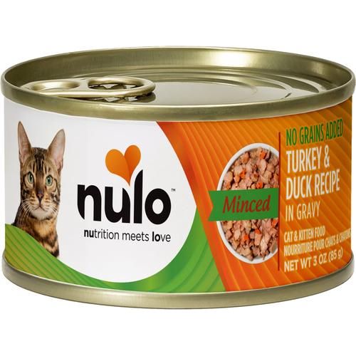 Nulo, FreeStyle Minced Turkey & Duck, Pavo + Pato Picados en Salsa, Sin Granos, Gatos y Gatitos, 85 g × 24 latas