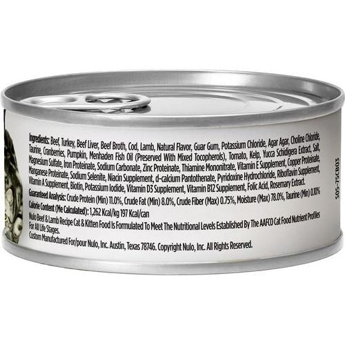 Nulo, FreeStyle Paté Beef & Lamb, Res + Cordero, Sin Granos, Gatos y Gatitos, 156 g × 24 latas