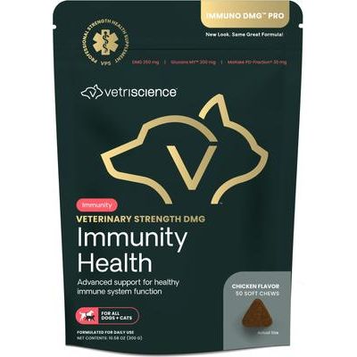Suplemento masticable DMG Immunity Health con sabor a pollo para gatos y perros, 50 unidades