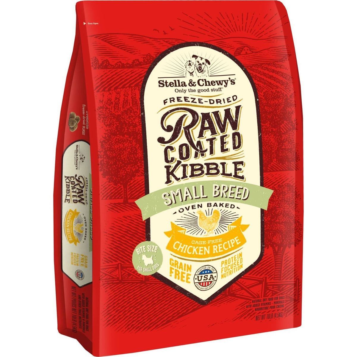 Raw Coated Cage-Free Chicken Recipe Small Breed Grain-Free Dry Dog Food. 4.5 kg.
