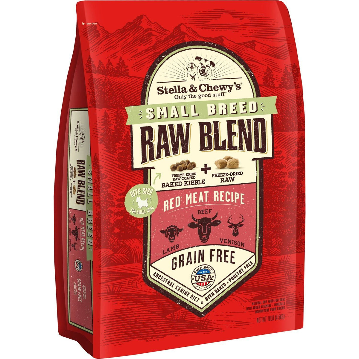 Raw Blend Red Meat Recipe Small Breed Grain-Free Dry Dog Food. 4.5 kg.