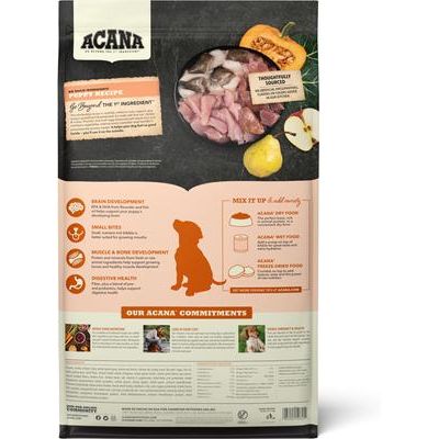 ACANA, Puppy Recipe sin cereales, pollo + pavo + huevos, alimento seco para cachorros, 2.04 / 5.9 / 11.34 kg