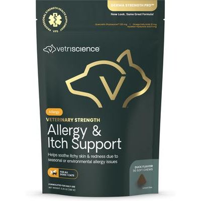 Derma Strength Pro - Suplemento masticable suave con sabor a pato para perros y gatos, 90 unidades