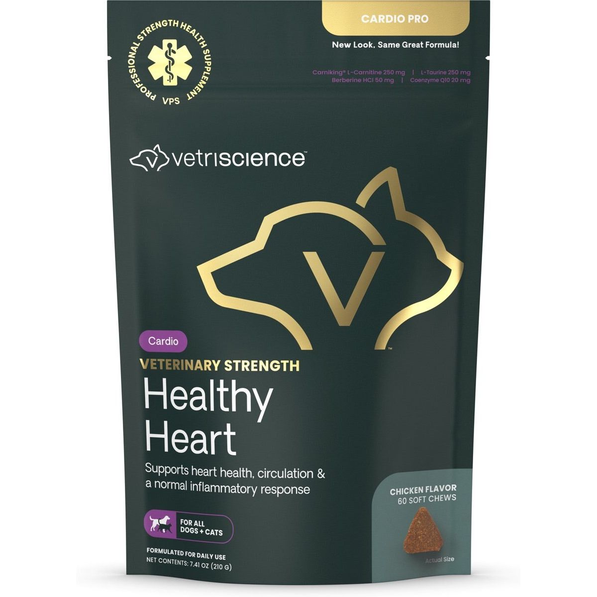 Veterinary Strength Heart Health Cardio Pro Soft Chews Heart, sabor Pollo. 60 chews.