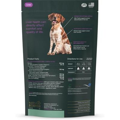 Hepaticlear Pro, suplemento masticable suave para hígado de perros con sabor a pollo, 60 unidades