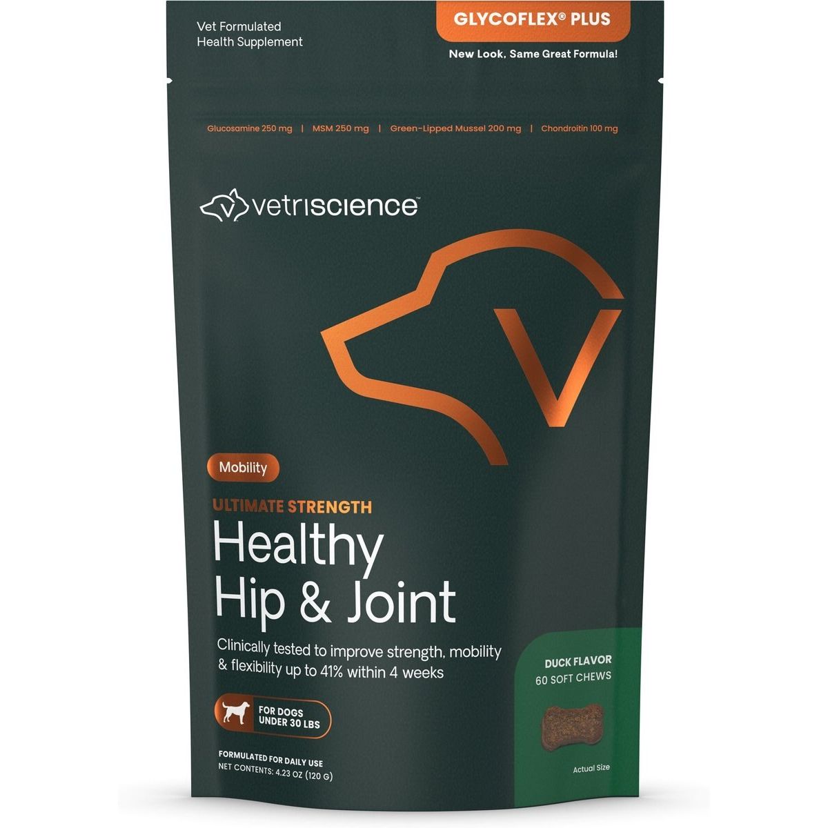 GlycoFlex Plus Soft Chews Joint Supplement, sabor Pato. 60 chews.