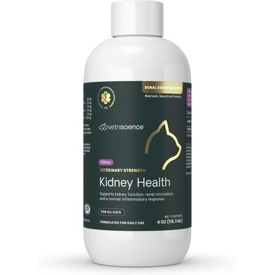 Suplemento renal líquido con sabor cremoso a pollo para gatos, Veterinary Strength Renal Essentials Pro, para la salud renal, botella de 113 ml