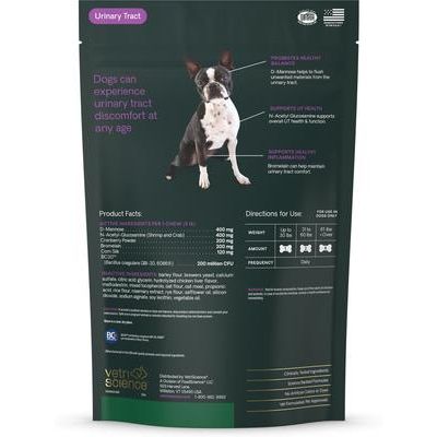 Masticables con sabor a pollo UT Health de Veterinary Strength, suplemento para la vejiga y el tracto urinario de perros, 60 unidades