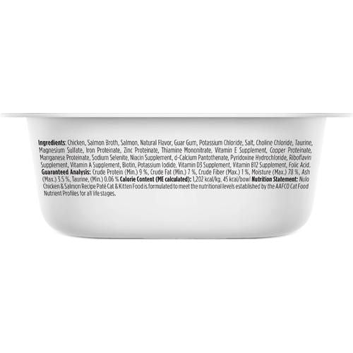 Nulo, Split Cup Patés Chicken & Salmon, Pollo + Salmón, Sin Granos, Gatos y Gatitos, 75 g × 10 twin-packs
