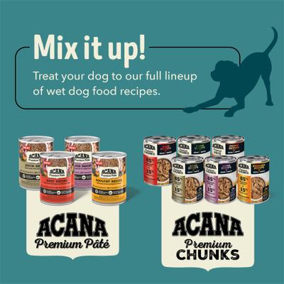 ACANA, Premium Paté en caldo de huesos para perros, varios sabores, 363 g × 12 latas
